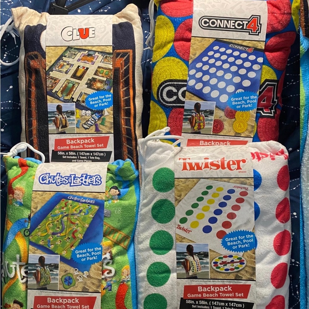 Beach towel games (set of 4)